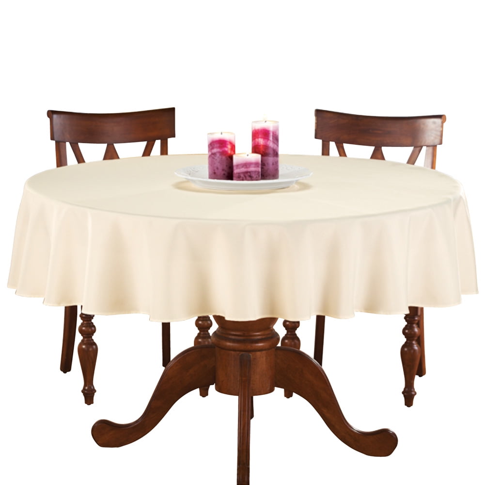 Collections Etc Washable 70 Inch Round Solid Colored Tablecloth, 100% ...