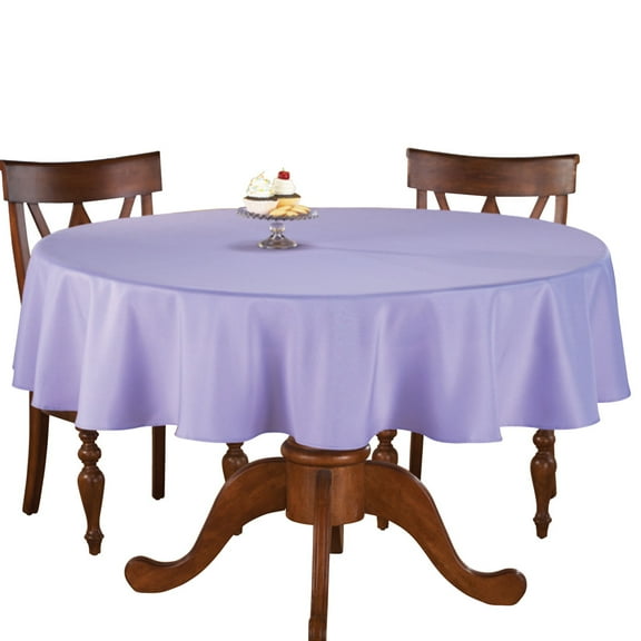 Collections Etc 70 Inch Round Solid Colored Tablecloth, 100% Durable Polyester, Lavender