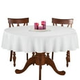 thumbnail image 1 of Collections Etc 70 Inch Round Solid Colored Tablecloth, 100% Durable Polyester, White, 1 of 7