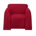 thumbnail image 1 of Collections Etc Alexandria Tone-on-Tone Jacquard Design Furniture Throw Burgundy Chair, 1 of 2