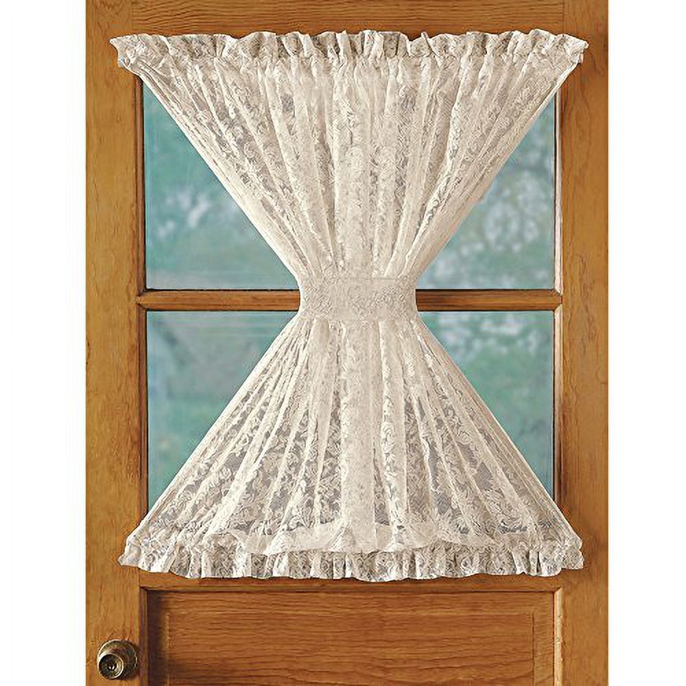 Collections Etc Alison Scalloped Lace Door Panel Curtain, 56 X 40
