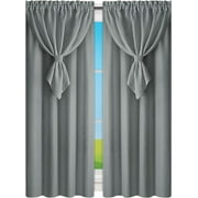 Collections Etc Allegra Curtain Panel with Attached Valance