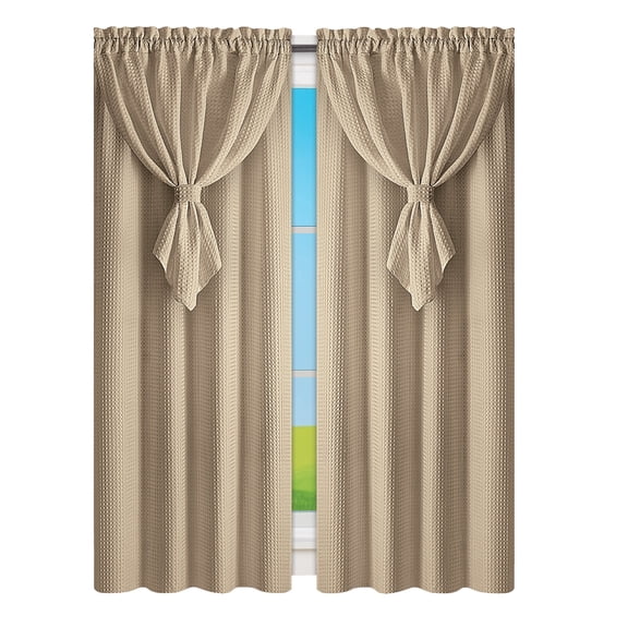 Collections Etc Allegra Curtain Panel with Attached Valance