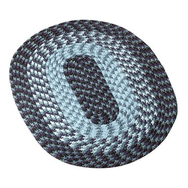 Collections Etc Versatile Alpine Braided Accent Rug with 3-Tone Coloring for Any Room, Navy, 20" X 30"
