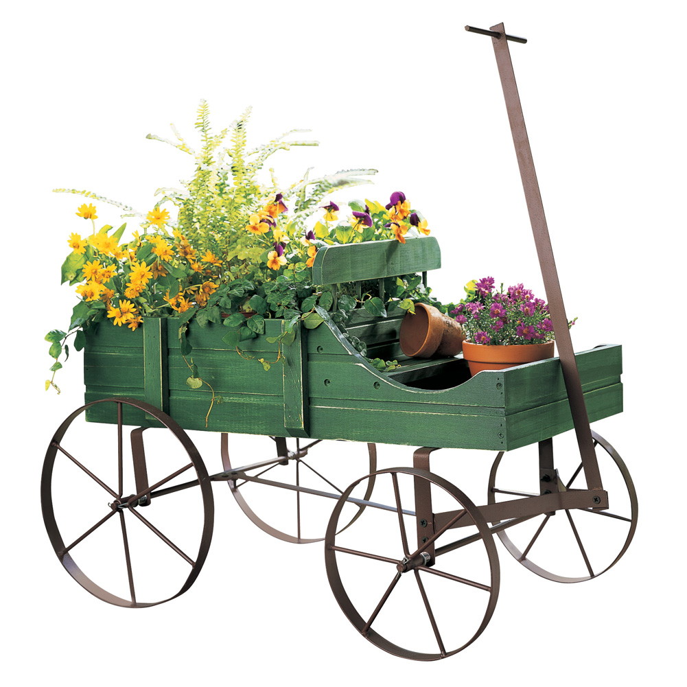 Collections Etc Amish Wagon Indoor/Outdoor Decorative Planter - Green - image 1 of 4