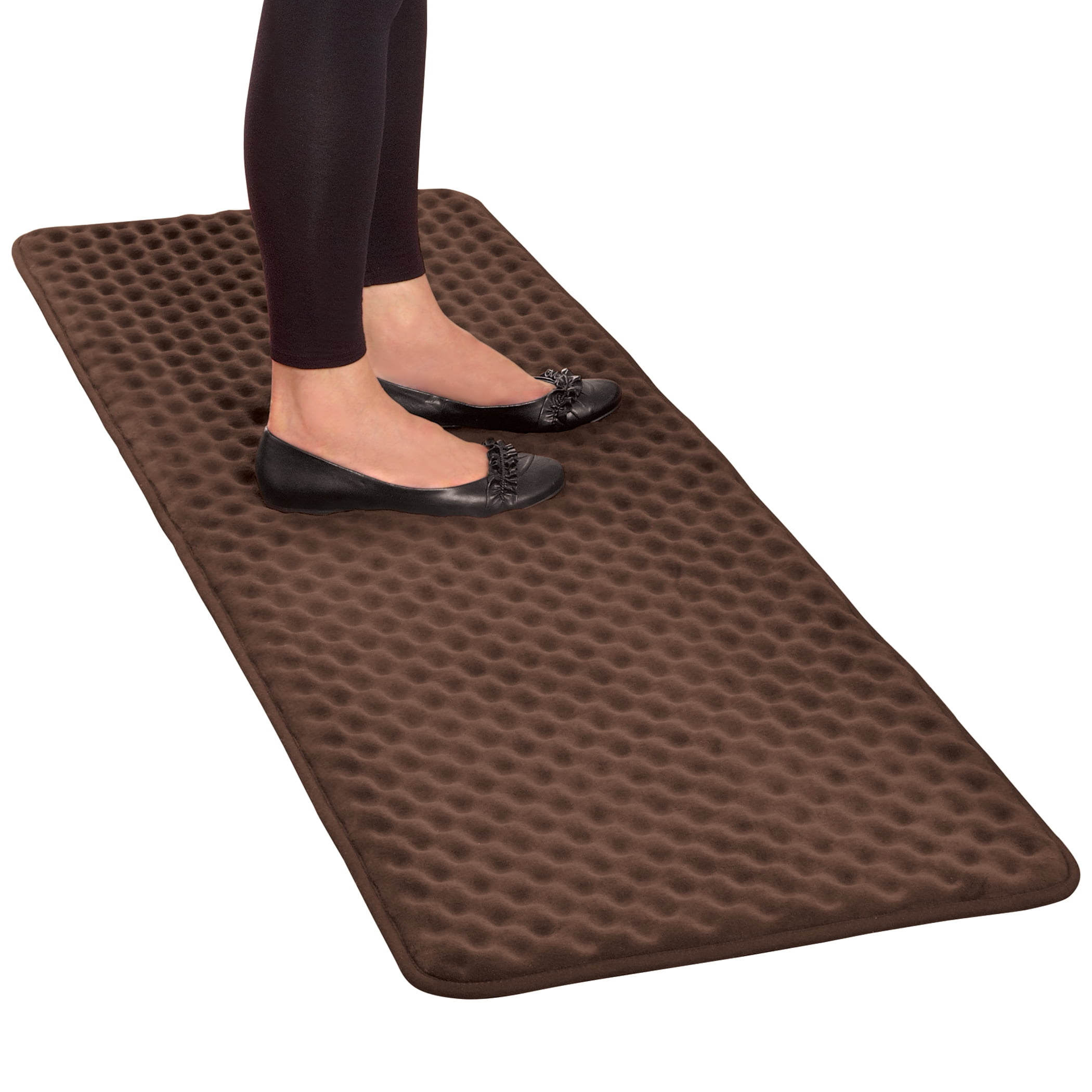 Brown Anti-Fatigue Foam Support Kitchen Runner 59.38" x 20"
