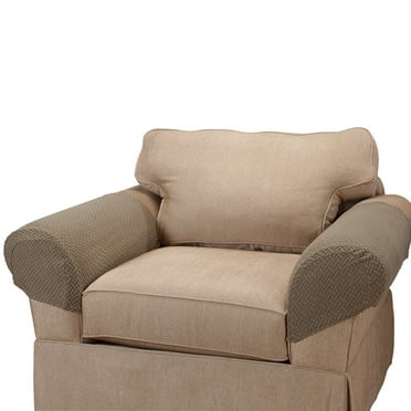 Collections Etc Armrest Covers for Recliners, Sofas, and Chairs with Stretch, Textured Pattern - Set of 2 (SAGE)