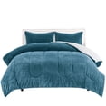 thumbnail image 1 of Collections Etc Arrow Knit Sherpa 3-Piece Solid Comforter Set, 1 of 3