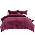 thumbnail image 1 of Collections Etc Arrow Knit Sherpa 3-Piece Solid Comforter Set, 1 of 3
