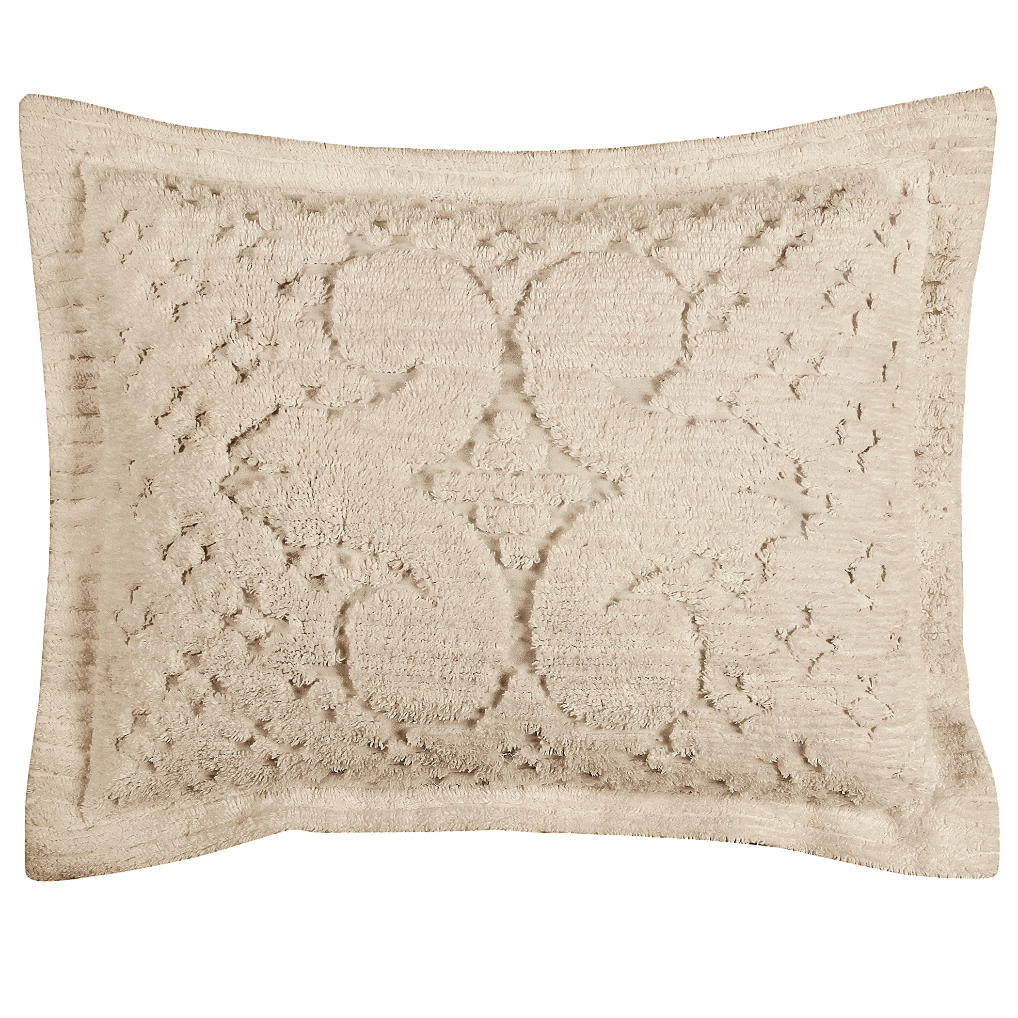 Ivory Cotton Textured Chenille Standard Pillow Sham