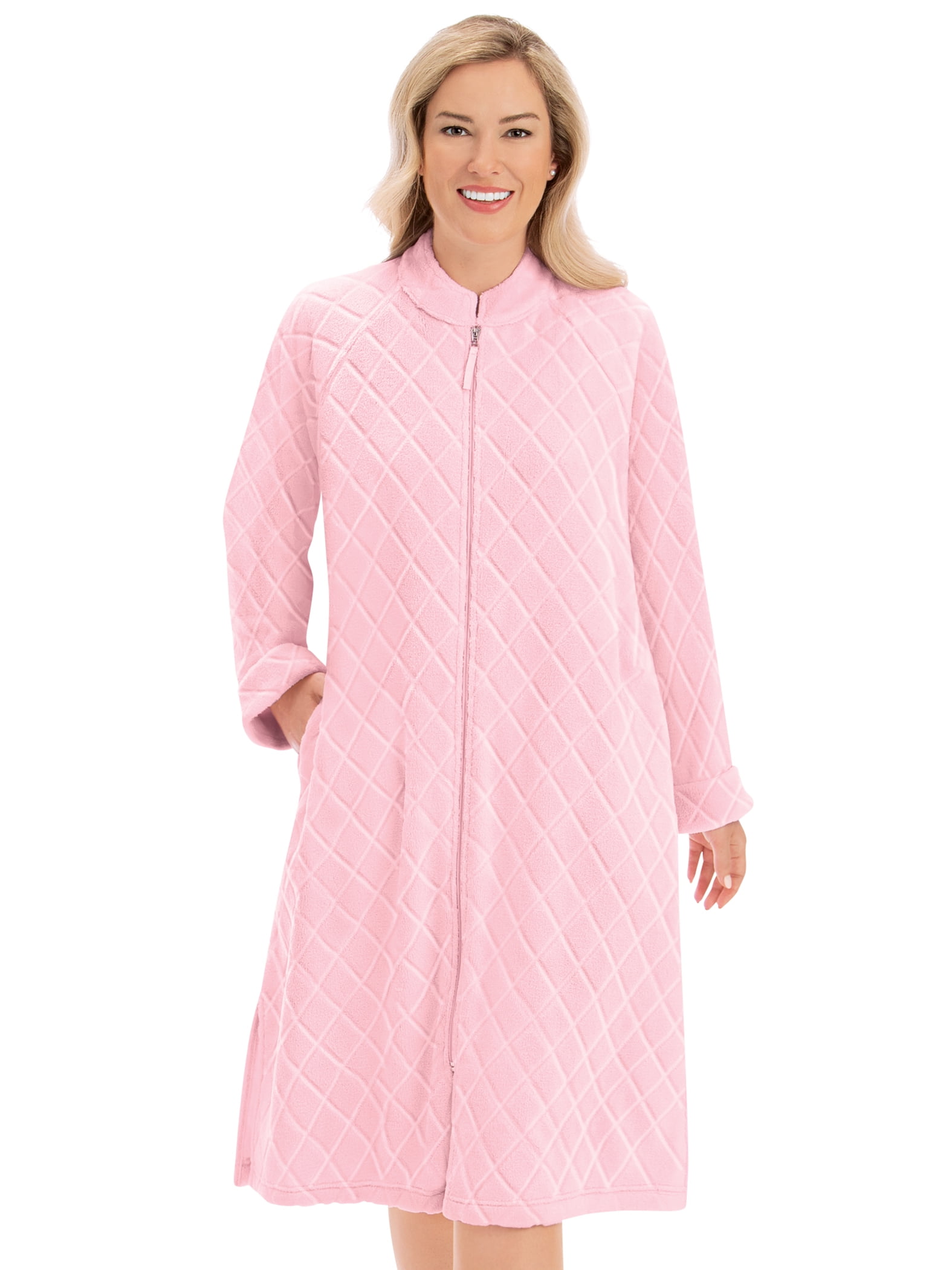 Plush Robe Pattern Collections Etc Atractive Knee-Length Diamond Plush Texture Embossed ...