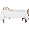 thumbnail image 1 of Collections Etc Basic Solid Color Rectangular Tablecloth Linen, 60" W x 90" L - Fits All Common Sized Rectangular Tables, Durable Hand Washable or Machine Washable, White, 60" X 90", 1 of 7