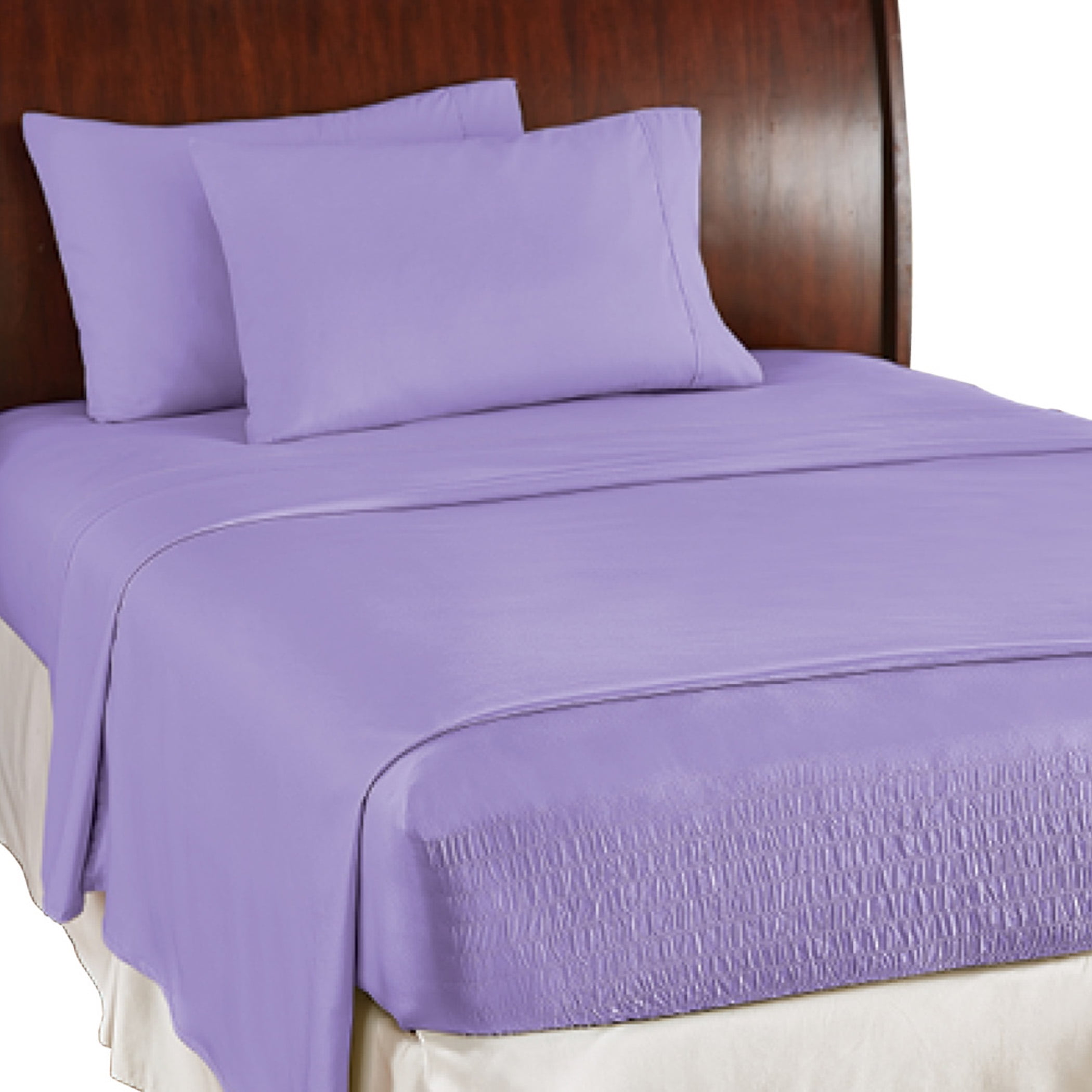 Queen Lilac Soft Microfiber Sheet Set with Pillowcases