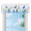 thumbnail image 1 of Collections Etc Blue & Ivory Floral Rose Butterfly Window Curtains, 1 of 3
