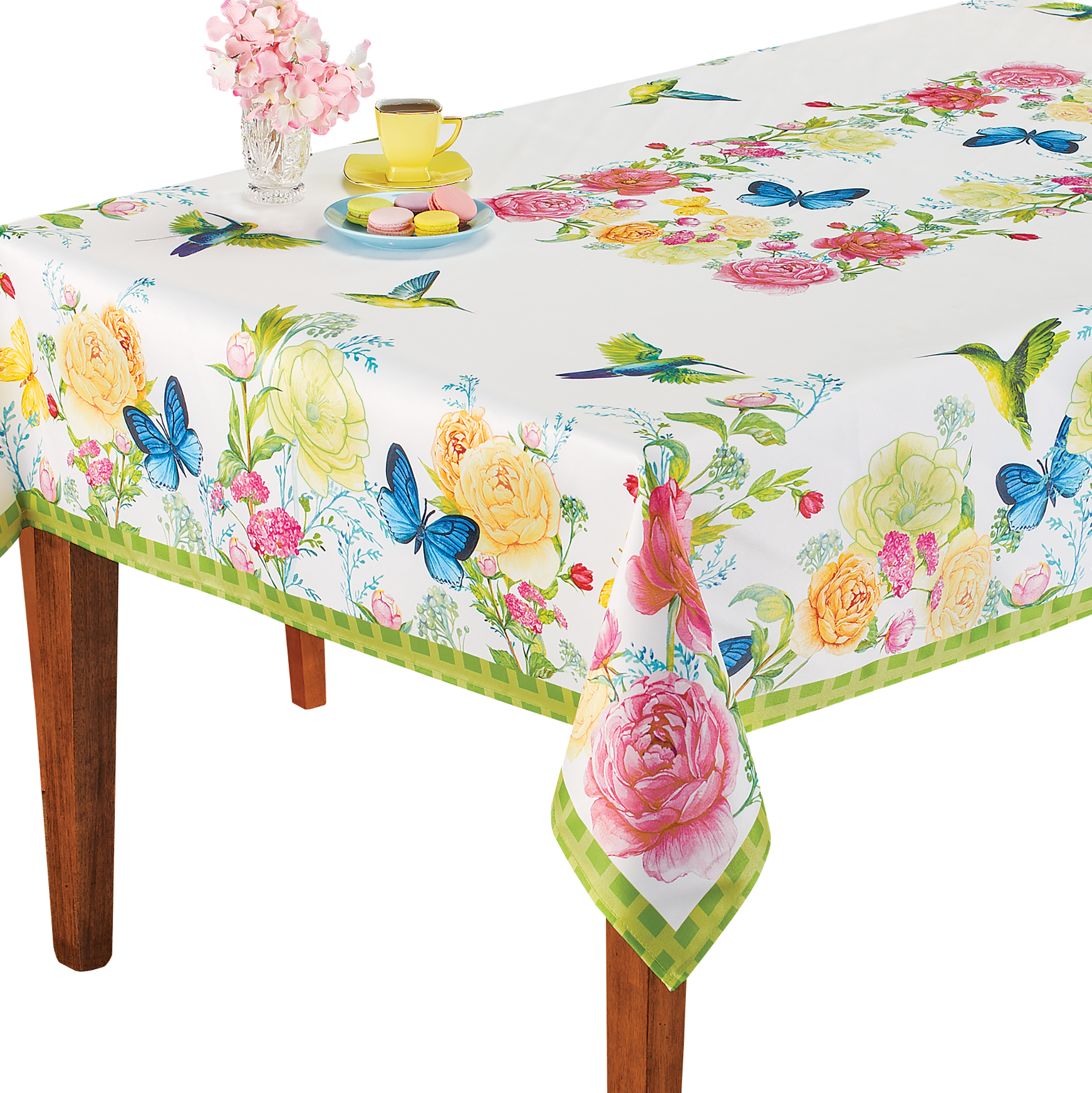 Collections Etc Botanical Paradise Printed Tablecloth
