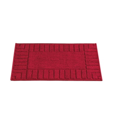 Collections Etc Brick-Like Embossed Border Accent Rug Burgundy 20" x 30"