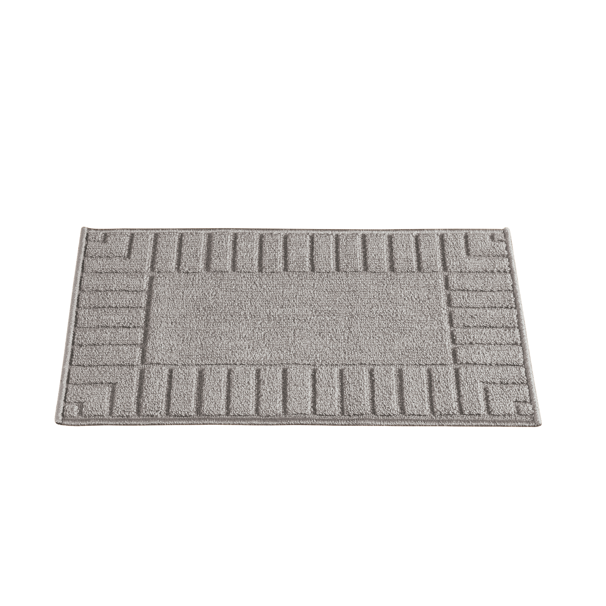 Collections Etc Brick-Like Embossed Border Accent Rug Grey 20