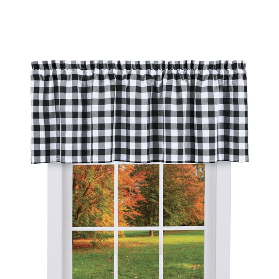 Collections Etc Buffalo Check Farmhouse Cafe Curtain Collection