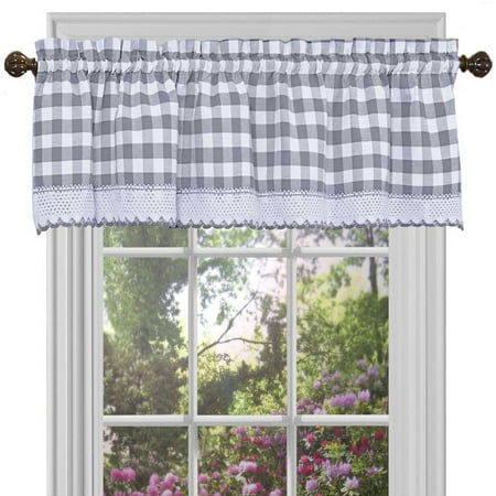 Collections Etc Buffalo Gray Rod Pocket Light Filtering Living Room Standard Window, 58” x 14” price history and forecast - Achim BCVL14GY12