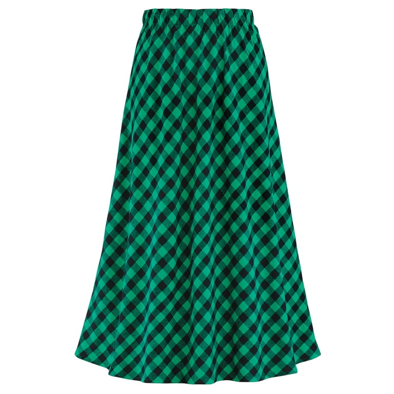 Bias cut plaid skirt discount