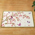 thumbnail image 1 of Collections Etc Butterfly Cherry Blossom Skid-Resistant Accent Rug, 1 of 4