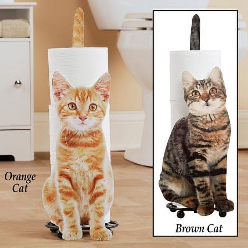 Collections Etc Cat Bathroom Toilet Paper Holder Gift for Cat Lovers