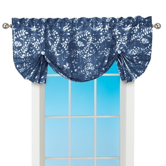 Collections Etc Charlotte Floral Design Rod Pocket Top Curtains