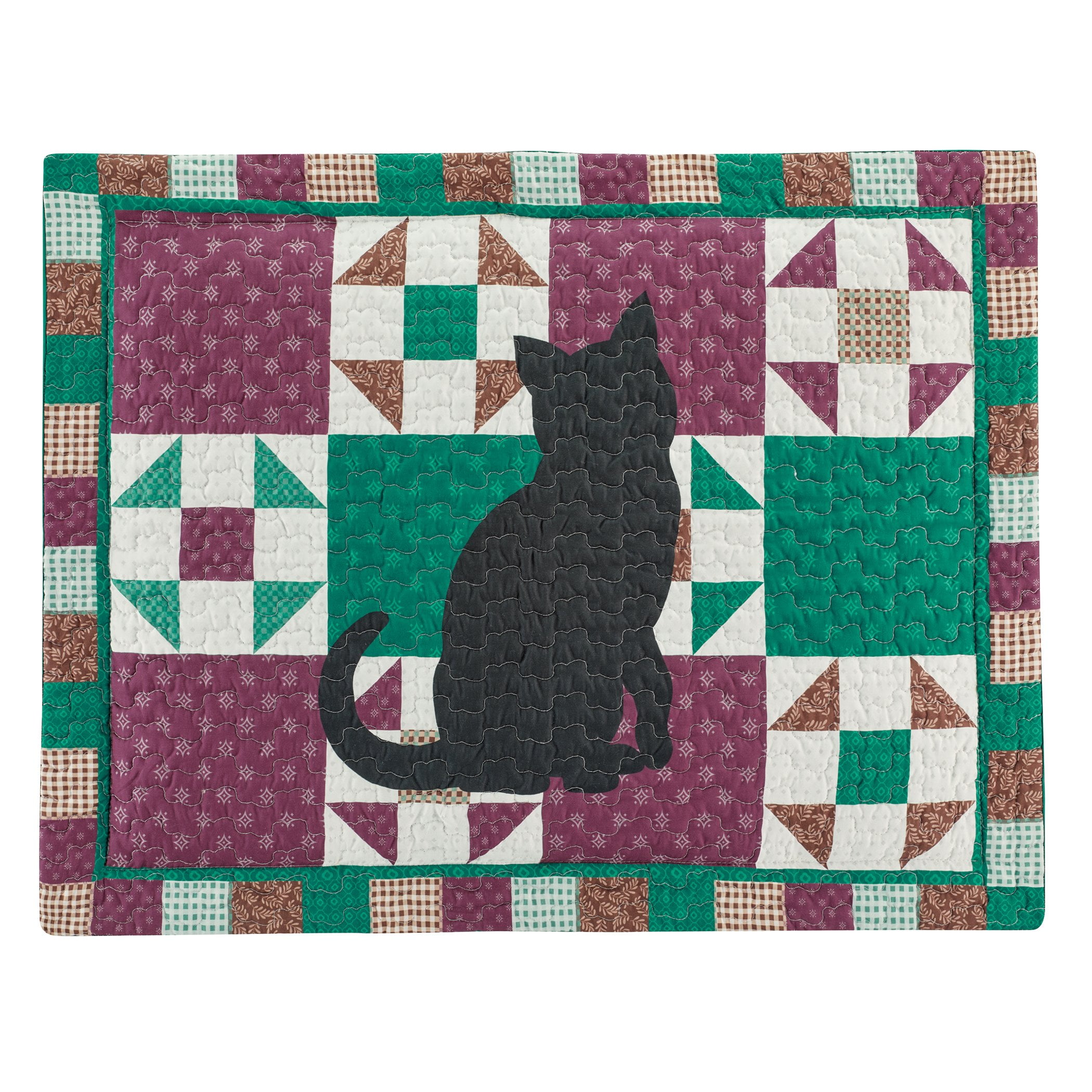 Charming Cat Silhouette Patchwork Polyester Pillow Sham