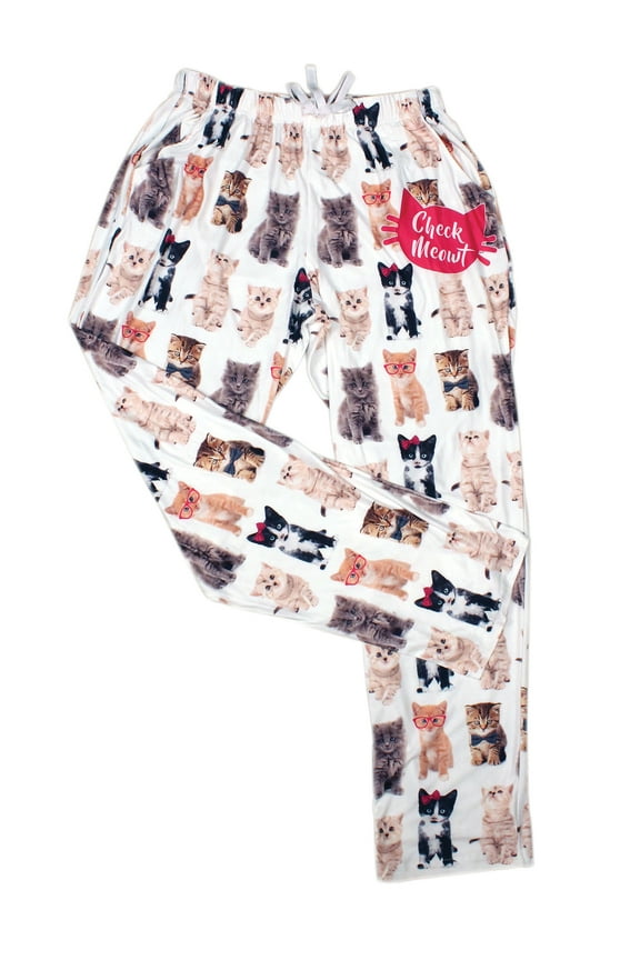 Collections Etc Check Meowt Adorable Kittens Polyester Lounge Pants