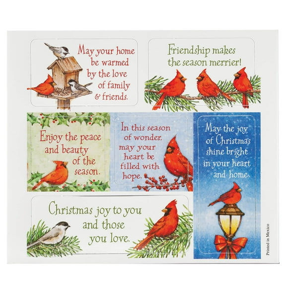 Collections Etc Christmas Sentiment Cardinal Magnets - Set of 6