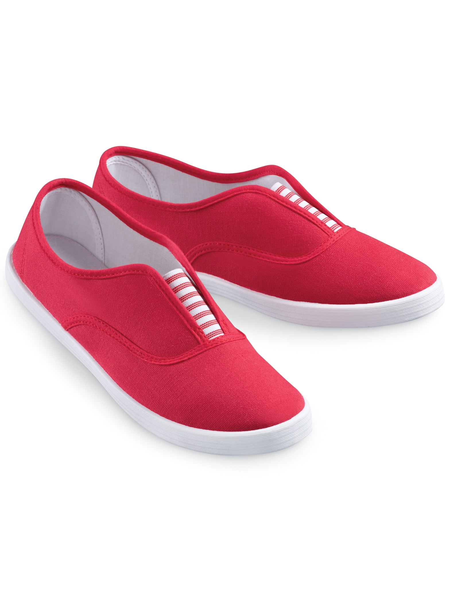 Collections Etc Classic Easy-to-Wear Striped Slip-on Sneakers - Walmart.com