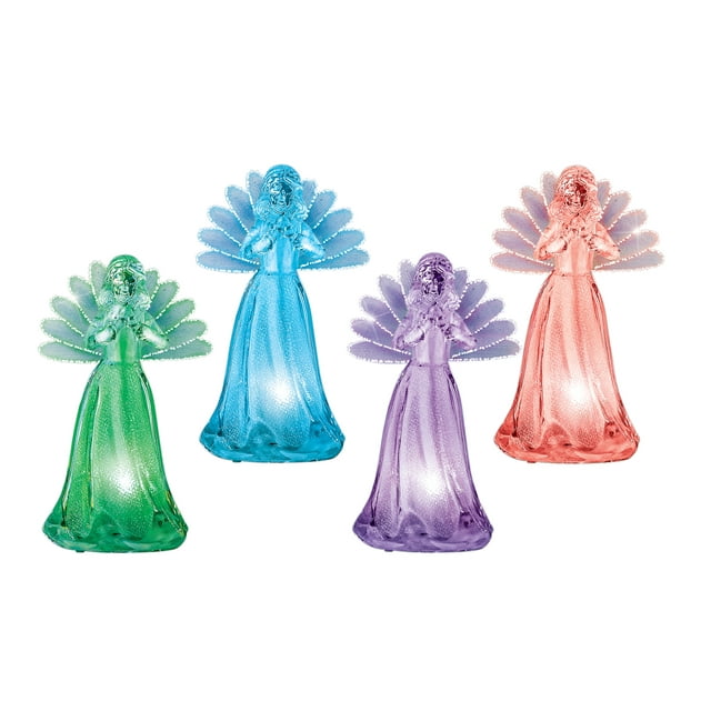 Collections Etc ColorChanging Fiber Optic Angels Set of 4
