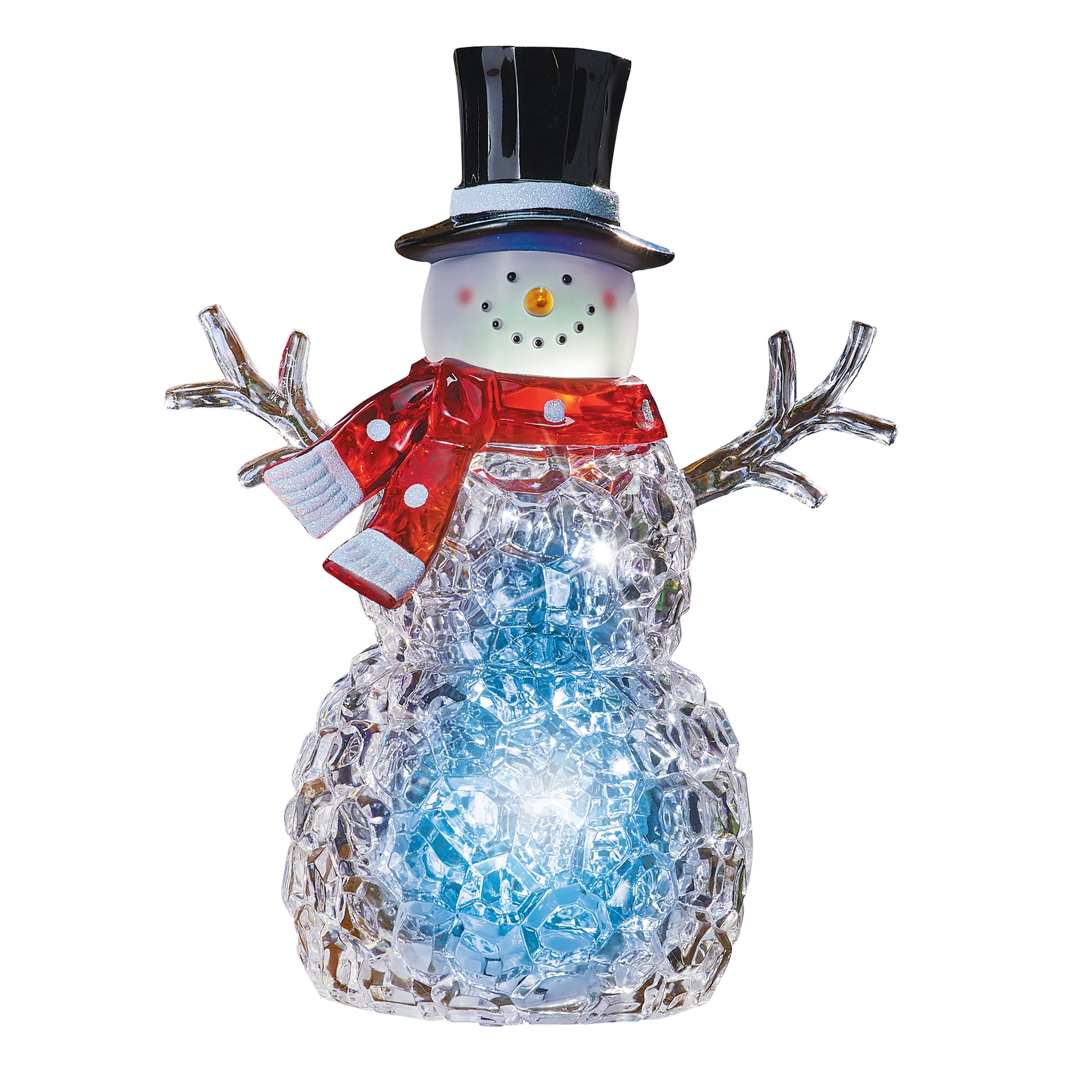 Collections Etc ColorChanging LED Lighted Tabletop Snowman D cor