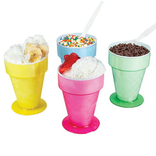 4 oz. Construction Cone Molded Reusable BPA-Free Plastic Cups with Lids &  Straws - 8 Ct.