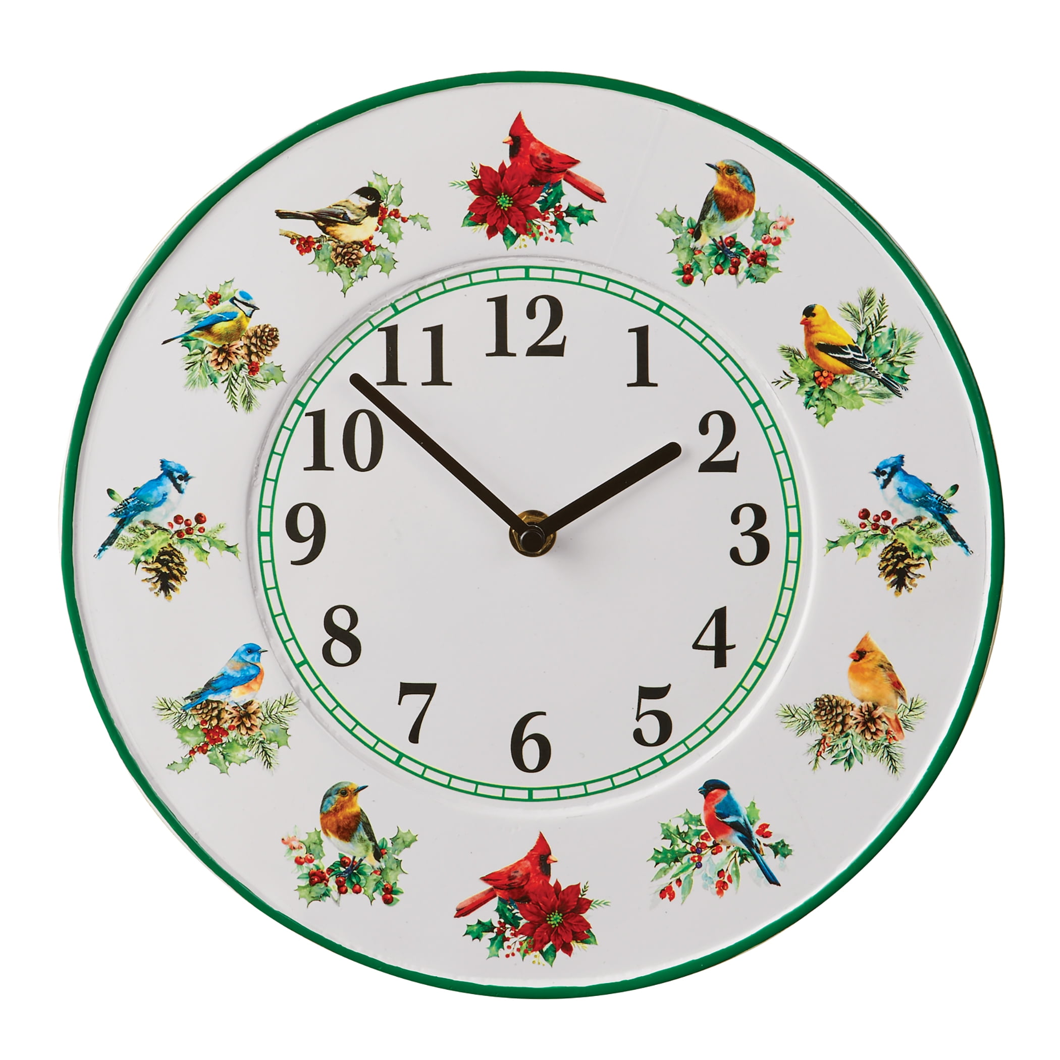 Collections Etc Colorful Realistic Winter Birds Wall Clock - Walmart.com