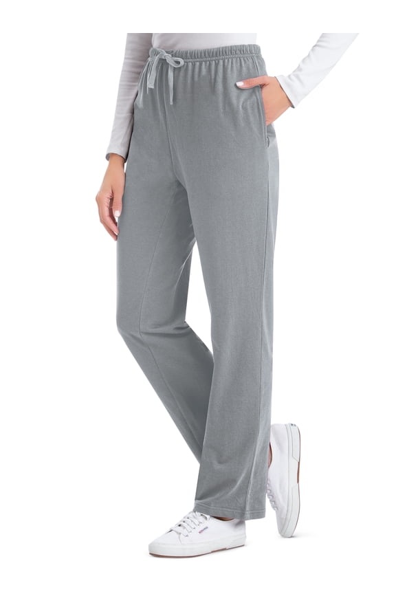Collections Etc Comfortable Elastic Waist Cotton Drawstring Knit Pants