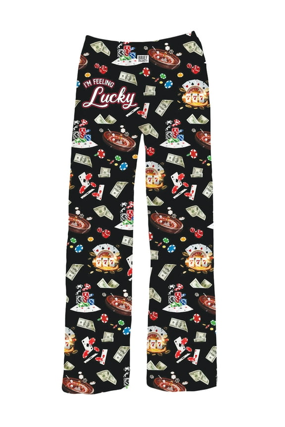 Collections Etc Comfortable I'm Feeling Lucky Drawstring Lounge Pants