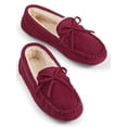 thumbnail image 1 of Collections Etc Cozy Faux Suede Plush Lined Moccasin Slippers for Indoor or Outdoor Use with Skid-Resistant Soles, 1 of 2