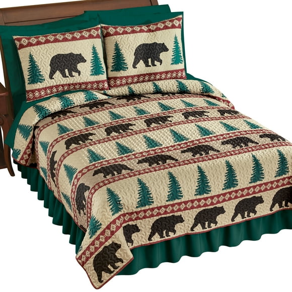 Collections Etc Cozy Northwoods Bear Southwest Style Quilt
