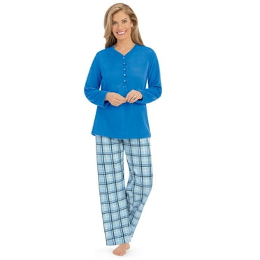 Collections Etc Cozy & Soft 2pc. Fleece Long-Sleeve Plaid Pajama Set