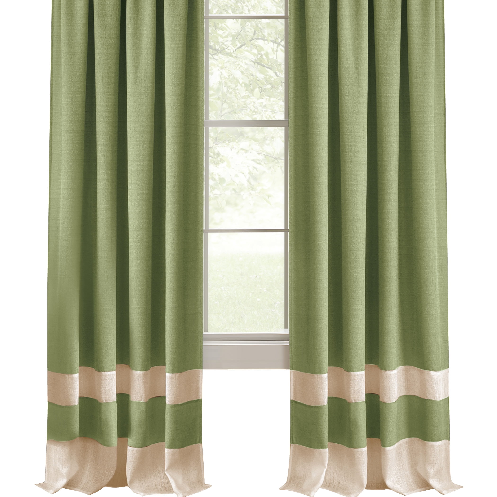 Collections Etc Darcy Two-Tone Curtain Panel Green 52
