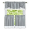 thumbnail image 1 of Collections Etc Darcy Two-Tone Rod Pocket Café Curtain Tiers - 2 Piece Set, Grey, 58" X 36", 1 of 2