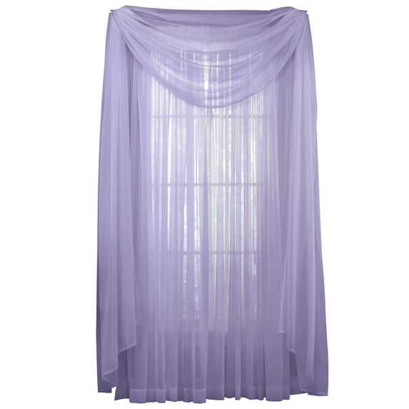 Collections Etc Decorative Classic Privacy Sheer Window Curtain Panel, Rod Pocket Top, Lilac, 59" X 63"