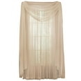 thumbnail image 1 of Collections Etc Decorative Classic Privacy Sheer Window Curtain Panel, Rod Pocket Top, Taupe, 59" X 84", 1 of 4
