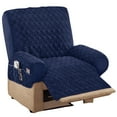thumbnail image 1 of Collections Etc Diamond-Shape Quilted Stretch Recliner Cover with Storage Pockets and Elastic Straps  - Furniture Protector, 1 of 4