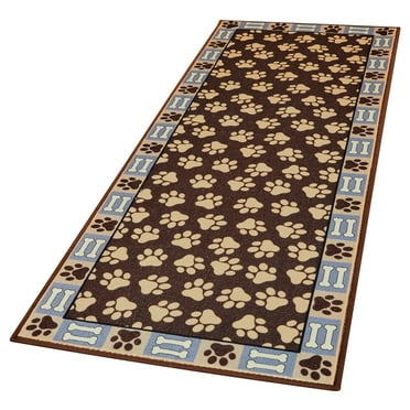 Collections Etc Dog Paw Print Skid-Resistant Floor Runner Mat