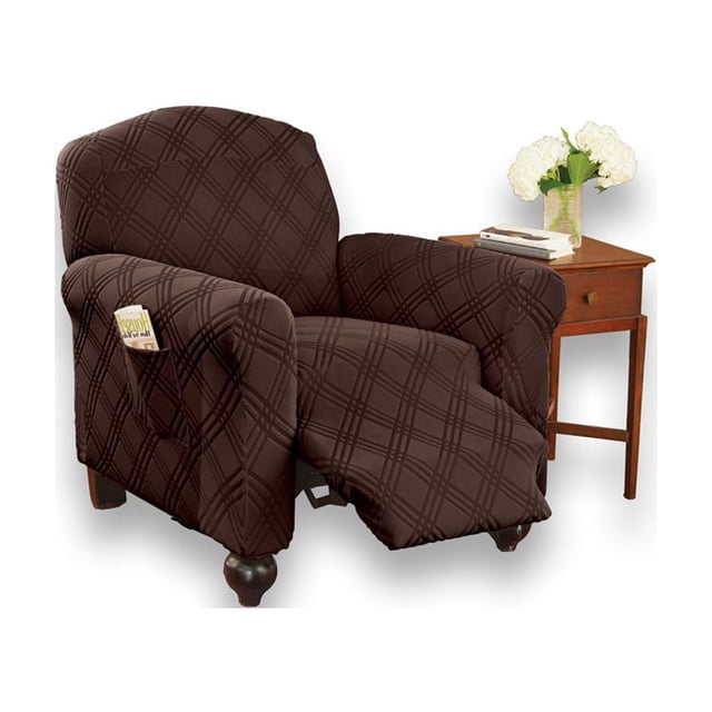 Collections Etc Double Diamond Form Fit Stretch Furniture Slipcover