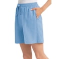 thumbnail image 1 of Collections Etc Drawstring Pull-On Knit Jersey Shorts with Side Pockets | Machine Wash, Cotton, 1 of 3