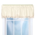 thumbnail image 1 of Collections Etc Elegance Scroll Embroidered Cut-Out Window Valance with Rod Pocket Top for Easy Hanging, 58" W x 13" L, Cream, 1 of 4