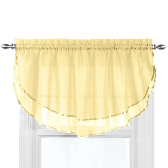 Collections Etc Elegance Sheer Ascot Window Valance, Allows Light to Enter While Maintaining Privacy - Decorative Accent for Any Room in Home